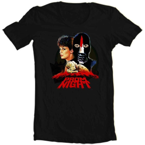 WDEUIL Prom Night t-Shirt Retro 80's Horror Film Adult Regular fit Graphic tee BlackOne Size WDEUIL Prom Night t-Shirt Retro 80's Horror Film Adult Regular fit Graphic tee BlackOne Size