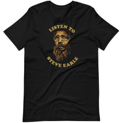 WDEUIL Listen to Steve Earle Fan Art Graphic Tee Short-Sleeve Unisex T-Shirt BlackOne Size WDEUIL Listen to Steve Earle Fan Art Graphic Tee Short-Sleeve Unisex T-Shirt BlackOne Size