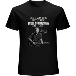 Men's Yes I Am Old But I Saw Bruce-Springsteen On Stage T-Shirt Vintage Gift O Neck Tee Men's Yes I Am Old But I Saw Bruce-Springsteen On Stage T-Shirt Vintage Gift O Neck Tee