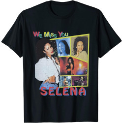 MBSDUVLPE Selena Quintanilla We Miss You T-Shirt Selena Quintanilla Vintage 90s SM-5XL Black