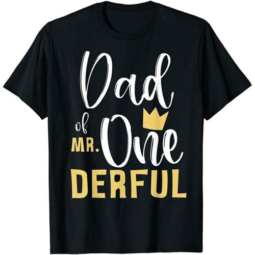 MBSDUVLPE Short SleeveMens Dad of Mr Onederful 1st Birthday First One Derful Matching t ShirtTop Sweatshirt Men's