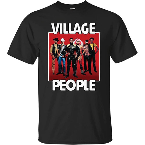 Men's T-Shirt Village People Retro 1970'S Disco Funk LGBT Dance Mic Crew Neck Tee Men's T-Shirt Village People Retro 1970'S Disco Funk LGBT Dance Mic Crew Neck Tee