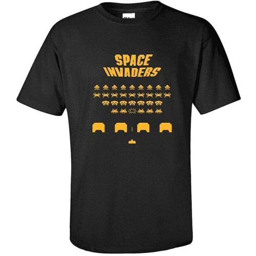 MBSDUVLPE Space Invaders Halliday Ready Player One Cool Gaming Gamers Black T Shirt Mens