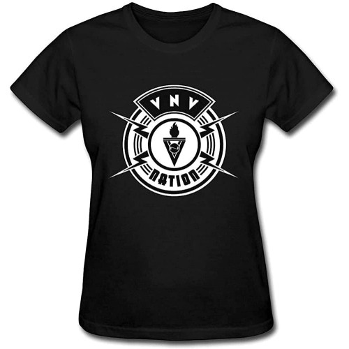Sluggish min Women's Nation Band Logo T-Shirt Tee Black Black