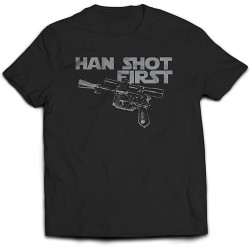 MBSDUVLPE Shirts are Cool Han Shot First T Shirt Black Men's