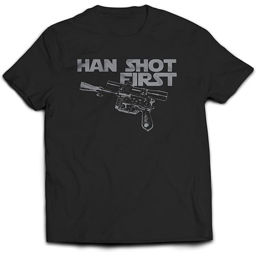 MBSDUVLPE Shirts are Cool Han Shot First T Shirt Black Men's MBSDUVLPE Shirts are Cool Han Shot First T Shirt Black Men's
