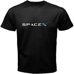 MBSDUVLPE Spacex Falcon Heavy T-Shirt Graphic Top Printed Shirt Short-Sleeve Tee Mens Black