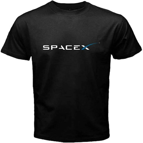 MBSDUVLPE Spacex Falcon Heavy T-Shirt Graphic Top Printed Shirt Short-Sleeve Tee Mens Black