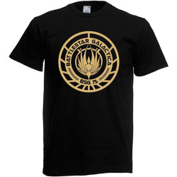 Battlestar Galactica BSG 75 T-Shirt Graphic Top Printed Shirt Short-Sleeve Tee Mens Battlestar Galactica BSG 75 T-Shirt Graphic Top Printed Shirt Short-Sleeve Tee Mens
