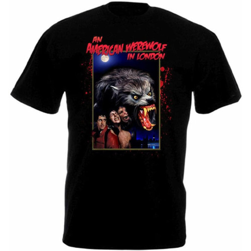 MBSDUVLPE an American Werewolf in London v.1 T Shirt Black Movie Poster