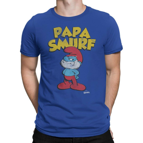 PAPA Smurf Crackle Men T-Shirt - Gift for Father`s Day, Birthday Size S - 5XL