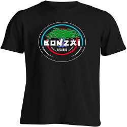 Bonzai Records T Shirt Techno Trance Hardcore Black