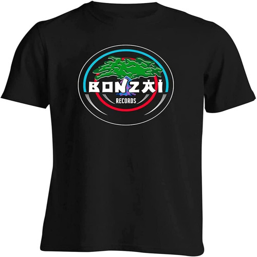 Bonzai Records T Shirt Techno Trance Hardcore Black