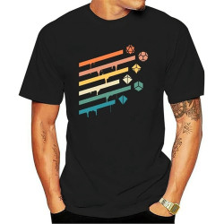 Men Tshirt Polyhedral Dice Set TRPG Tabletop RPG Gaming Addict Critical Role T Shirt Printed T-Shirt tees top Black
