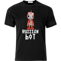 XIKANGGMEI Russian Bot and Proud Anti MSM T Shirt Black XIKANGGMEI Russian Bot and Proud Anti MSM T Shirt Black