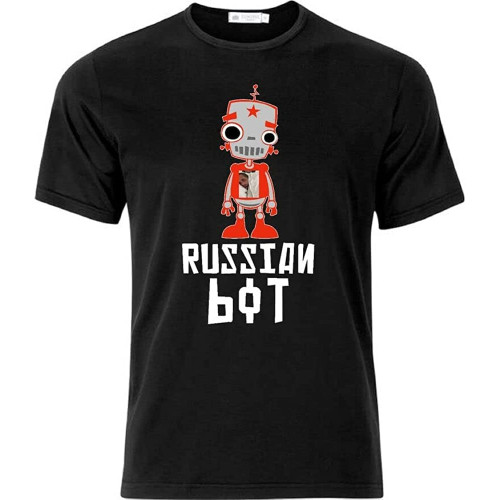 XIKANGGMEI Russian Bot and Proud Anti MSM T Shirt Black
