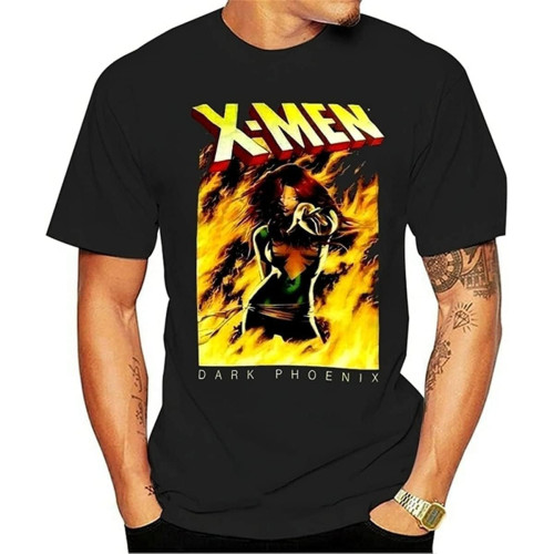 Jean Grey Dark Phoenix Tshirt Xmen Comics Men's T Shirt Retro Tee Shirt Black