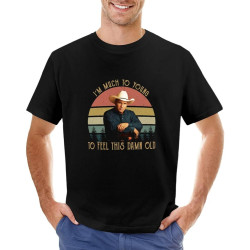 I'm Much to Young to Feel This Damn Old Vintage Garth Tees Brooks T Shirt Aesthetic Clothing Summer top Funny t Shirts for Men