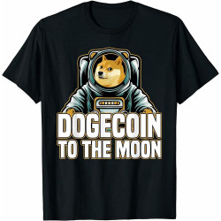 XIKANGGMEI Dogecoin t Shirt Doge to The Moon Vintage Funny Gift for Man t Shirt Black