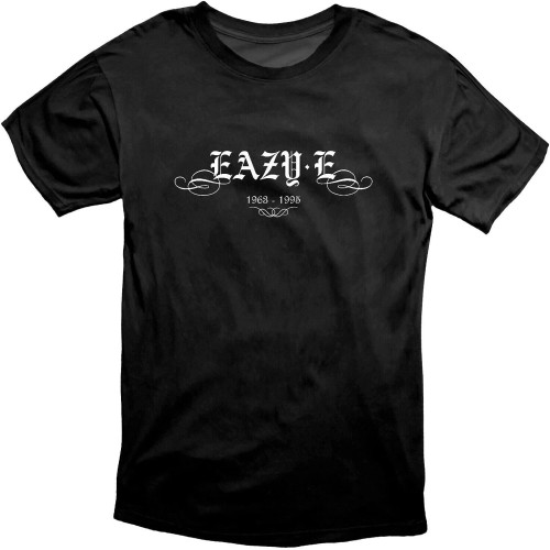 XIKANGGMEI Eazy E 63-95 Old School Hip Hop T Shirt Black XIKANGGMEI Eazy E 63-95 Old School Hip Hop T Shirt Black