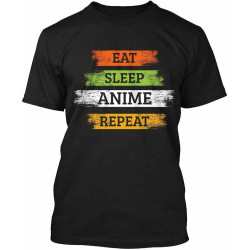 XIKANGGMEI Eat Sleep Anime Repeat Funny Japanese Manga Japan Lover T-Shirt for Men Women XIKANGGMEI Eat Sleep Anime Repeat Funny Japanese Manga Japan Lover T-Shirt for Men Women