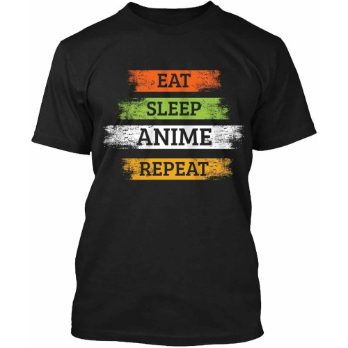 XIKANGGMEI Eat Sleep Anime Repeat Funny Japanese Manga Japan Lover T-Shirt for Men Women XIKANGGMEI Eat Sleep Anime Repeat Funny Japanese Manga Japan Lover T-Shirt for Men Women