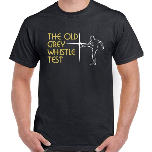POLDBBs The Old Grey Whistle Test Printed T-Shirt Graphic Tee Men Shirt Black M