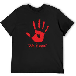 POLDBBs Elder Scrolls T Shirt We Know Dark Brotherhood T-Shirt Cotton Graphic Tee Shirt Short Sleeves Casual Male Cute Tshirt