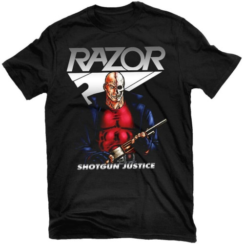 POLDBBs Razor Shotgun Justice T-Shirt New! Relapse Records TS4391 Black