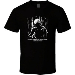 Blade Runner Tears in Rain Logo Shirt Black White Tshirt Men's