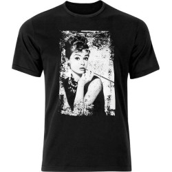 Audrey Hepburn Distressed Effect T Shirt Black Audrey Hepburn Distressed Effect T Shirt Black