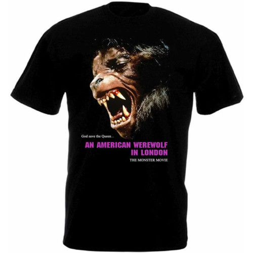 an American Werewolf in London v.3 T Shirt Black Movie Poster