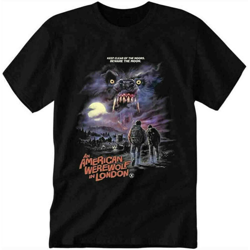 an American Werewolf in London Men's Casual Short Sleeve t Shirt Black an American Werewolf in London Men's Casual Short Sleeve t Shirt Black
