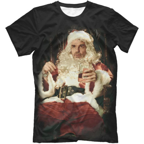 Bad Santa t-Shirt-Black Christmas Comedy Crime Movie Billy bob Thornton t-Shirt