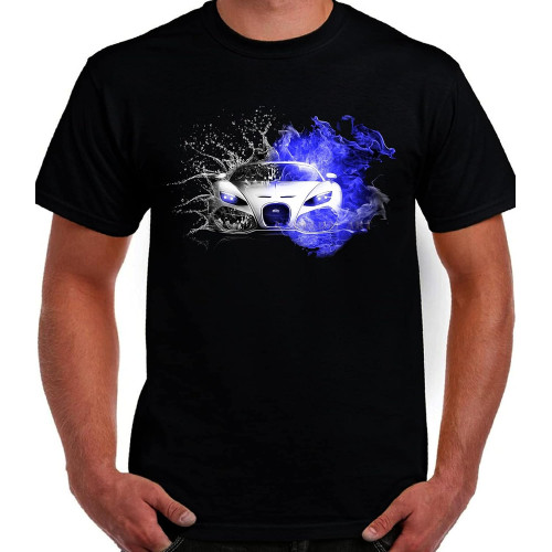 Bugatti Sport Car FIRE Effect FINE Art Graphic Design T-Shirt Bugatti Sport Car FIRE Effect FINE Art Graphic Design T-Shirt