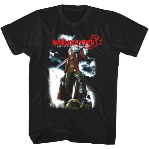 Devil May Cry 3 Dante's Awakening Men's T Shirt Capcom Gamer Demon Black Devil May Cry 3 Dante's Awakening Men's T Shirt Capcom Gamer Demon Black