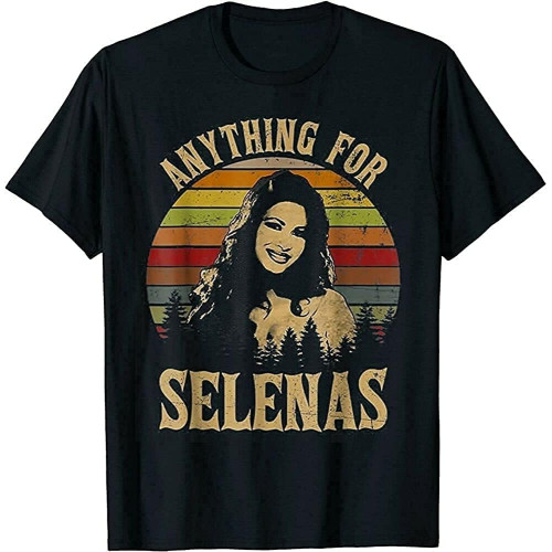 Vintage Selenas Quintanilla Love Retro Music Fan Gifts t Shirt Short Sleeves T-Shirt Shirt Tops Black L_14069 Black