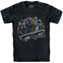 Riptide T-Shirt 80's TV Series Stephen J. Cannel-Cody Allen, Nick Ryder, Murray Black Men's Riptide T-Shirt 80's TV Series Stephen J. Cannel-Cody Allen, Nick Ryder, Murray Black Men's