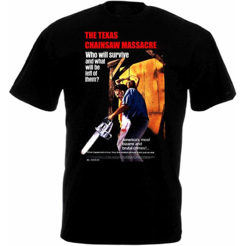 The Texas Chain Saw Massacre v3 T Shirt Black Movie Poster The Texas Chain Saw Massacre v3 T Shirt Black Movie Poster