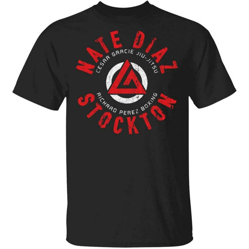 Black Nate Diaz T-Shirt Cesaa Gaacie Jiu-Jitsu Stockton Vintage 100% Cotton Gift Black Nate Diaz T-Shirt Cesaa Gaacie Jiu-Jitsu Stockton Vintage 100% Cotton Gift