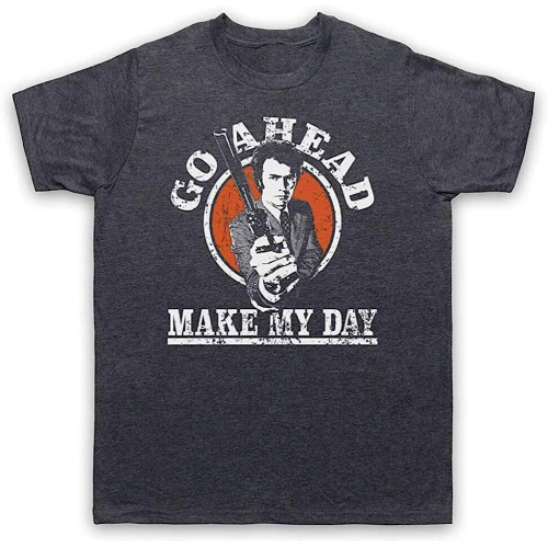 Dirty Clint Go Ahead Make My Day Eastwood Film Adults T-Shirt Charcoal L Colour26