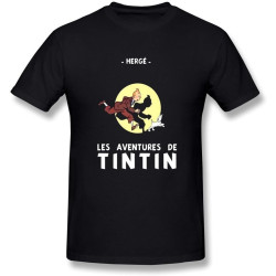 Men's Les Aventures De Tintin Cartoon T Shirt