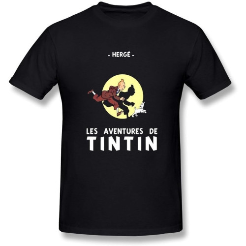 Men's Les Aventures De Tintin Cartoon T Shirt Men's Les Aventures De Tintin Cartoon T Shirt