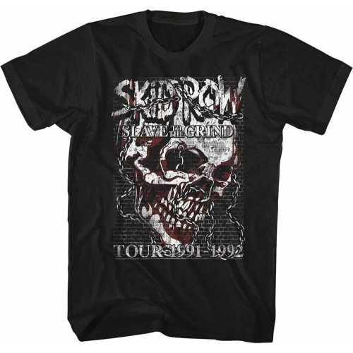 Skid Row Skull Chain Black Adult Mens T-Shirt Skid Row Skull Chain Black Adult Mens T-Shirt