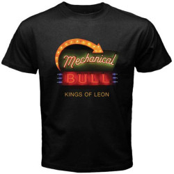 Kings of Leon Mechanical Bull Rock Retro T-Shirt Graphic Tee Printed Top for Mens Kings of Leon Mechanical Bull Rock Retro T-Shirt Graphic Tee Printed Top for Mens