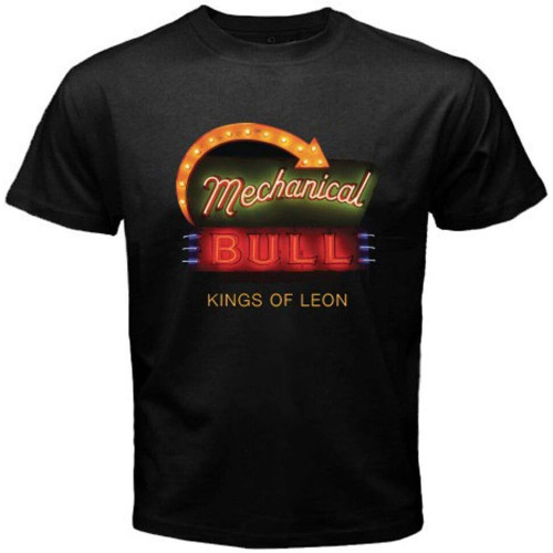 Kings of Leon Mechanical Bull Rock Retro T-Shirt Graphic Tee Printed Top for Mens Kings of Leon Mechanical Bull Rock Retro T-Shirt Graphic Tee Printed Top for Mens