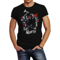 The North Viking Berserker Norway Valhalla Odin Ragnar T-Shirt Graphic Top Printed Tee Shirt for Mens