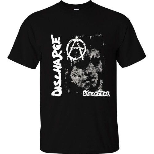 Discharge Decontrol Merch Hardcore D Beat Punk Rock T-Shirt Short Sleeve Top Graphic Tee Printed T-Shirt for Men