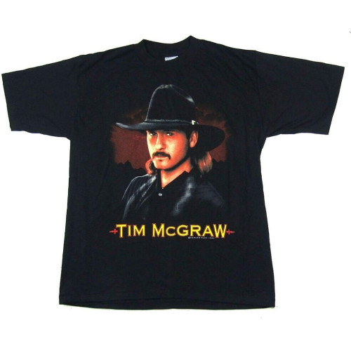 Tim McGraw Portrait T-Shirt Graphic Tee Mens Shirt