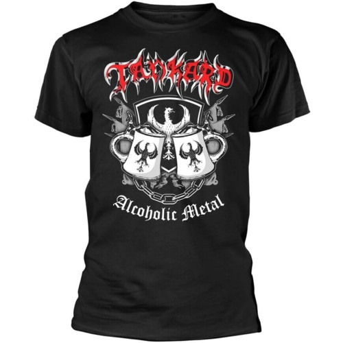 Tankard Alcoholic Metal T-Shirt Simple Style Tee Printed Short-Sleeve for Men